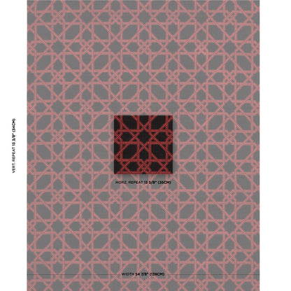 SCHUMACHER  MARY MCDONALD LE MAROC ??PINGL?? WOVEN WOVEN BLACK AND RED   - 83222