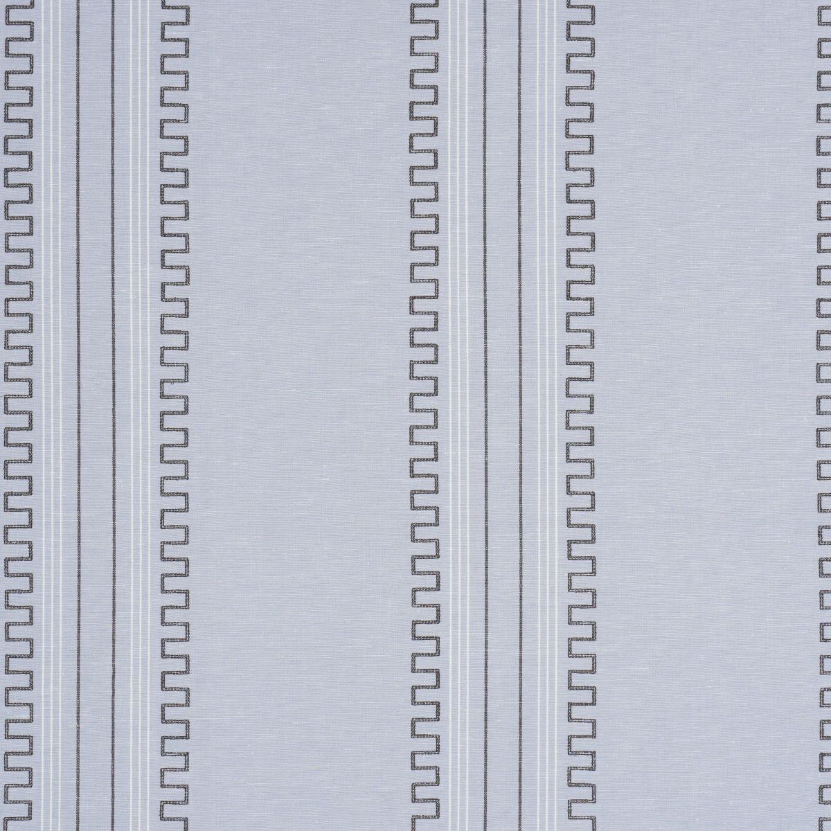 Chambray-woven fabric featuring a Greco stripe pattern.