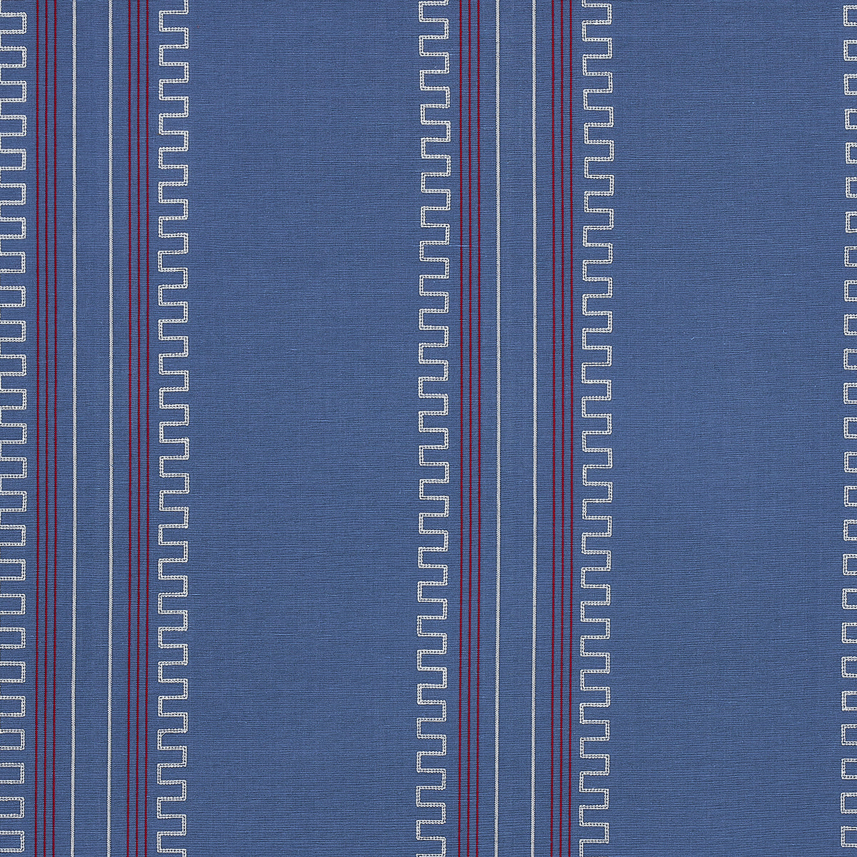 Navy Greco Stripe Pattern Wovens fabric, code 83231