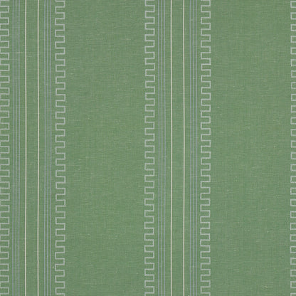 Green Greco stripe woven fabric.