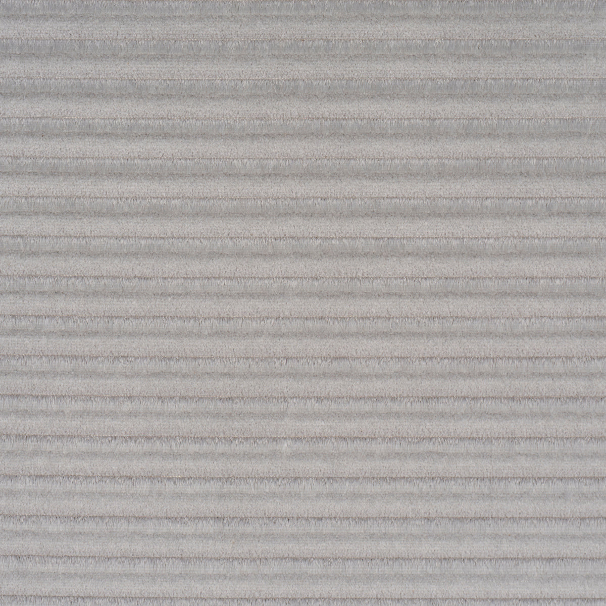 Otter grey velvet fabric with subtle vertical channels; soft, luxurious texture.