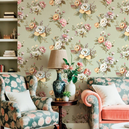 GALERIE WALLCOVERINGS Blooming Garden    Green   - 8331