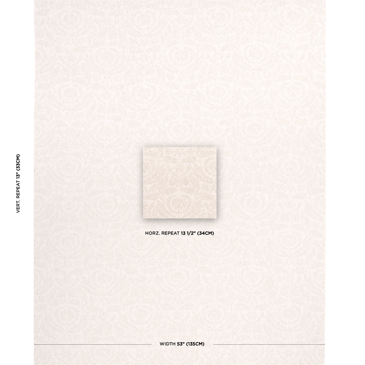 SCHUMACHER  PATTERSON FLYNN FLORA CASHMERE DAMASK PATTERN WOVENS PATTERN WOVENS NATURAL   - 83320