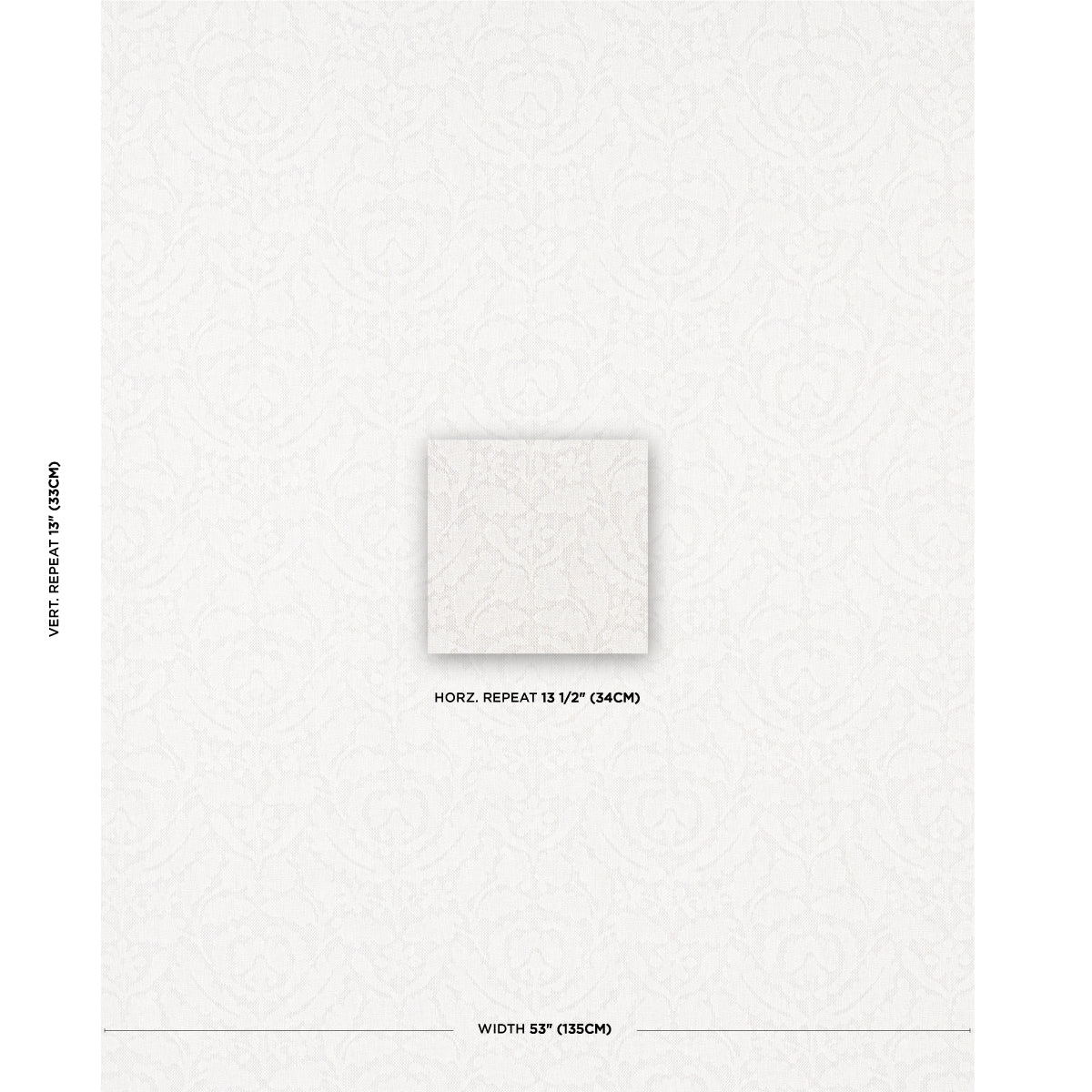 SCHUMACHER  PATTERSON FLYNN FLORA CASHMERE DAMASK PATTERN WOVENS PATTERN WOVENS GREY   - 83321