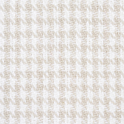 Beige and cream herringbone woven fabric, soft neutral textile for upholstery or throws.