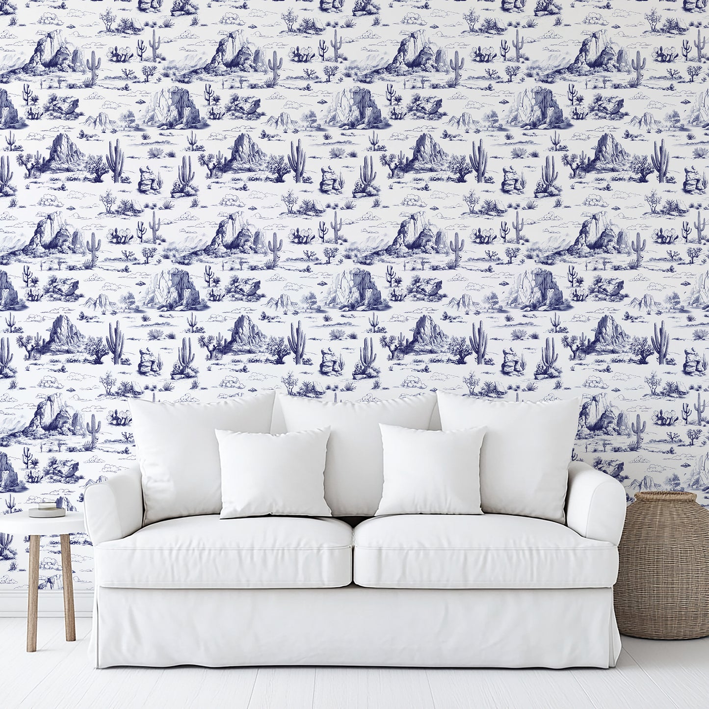 Veer Decor Area 51 Novelty Toile Navy Blue Peel and Stick Wallpaper Landscape, Novelty, Patterns Transitional, Traditional, Novelty Blue  Wallpaper - 8335-AA1