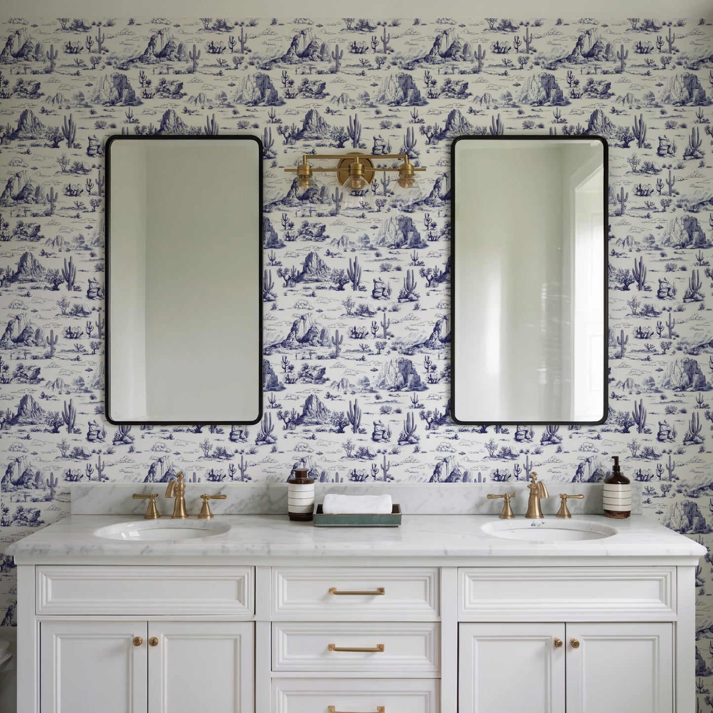 Veer Decor Area 51 Novelty Toile Navy Blue Peel and Stick Wallpaper Landscape, Novelty, Patterns Transitional, Traditional, Novelty Blue  Wallpaper - 8335-AA1