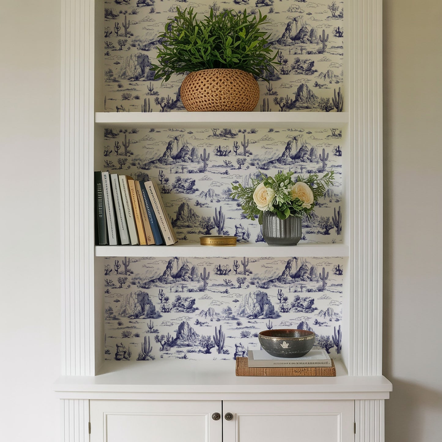 Veer Decor Area 51 Novelty Toile Navy Blue Peel and Stick Wallpaper Landscape, Novelty, Patterns Transitional, Traditional, Novelty Blue  Wallpaper - 8335-AA1