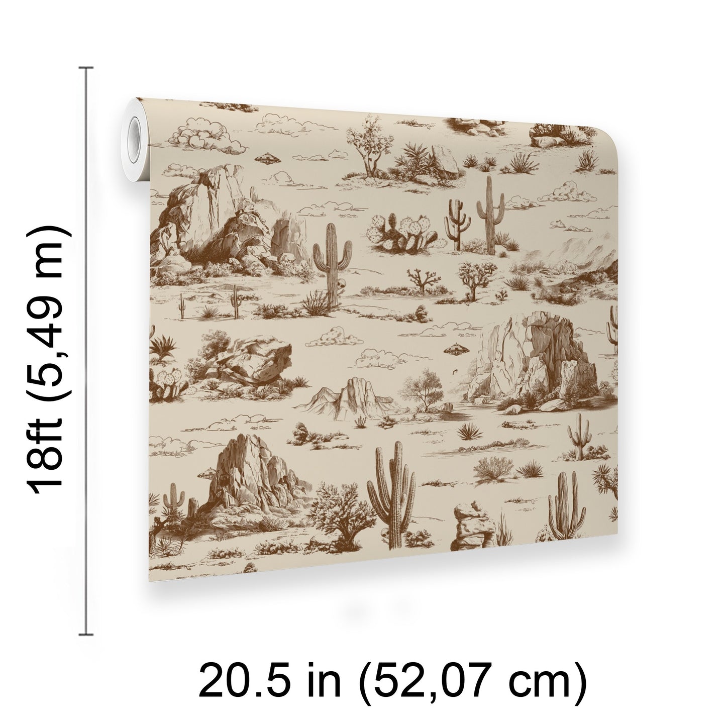 Veer Decor Area 51 Novelty Toile Brown Peel and Stick Wallpaper Landscape, Novelty, Patterns Transitional, Traditional, Novelty Brown  Wallpaper - 8335-AA2