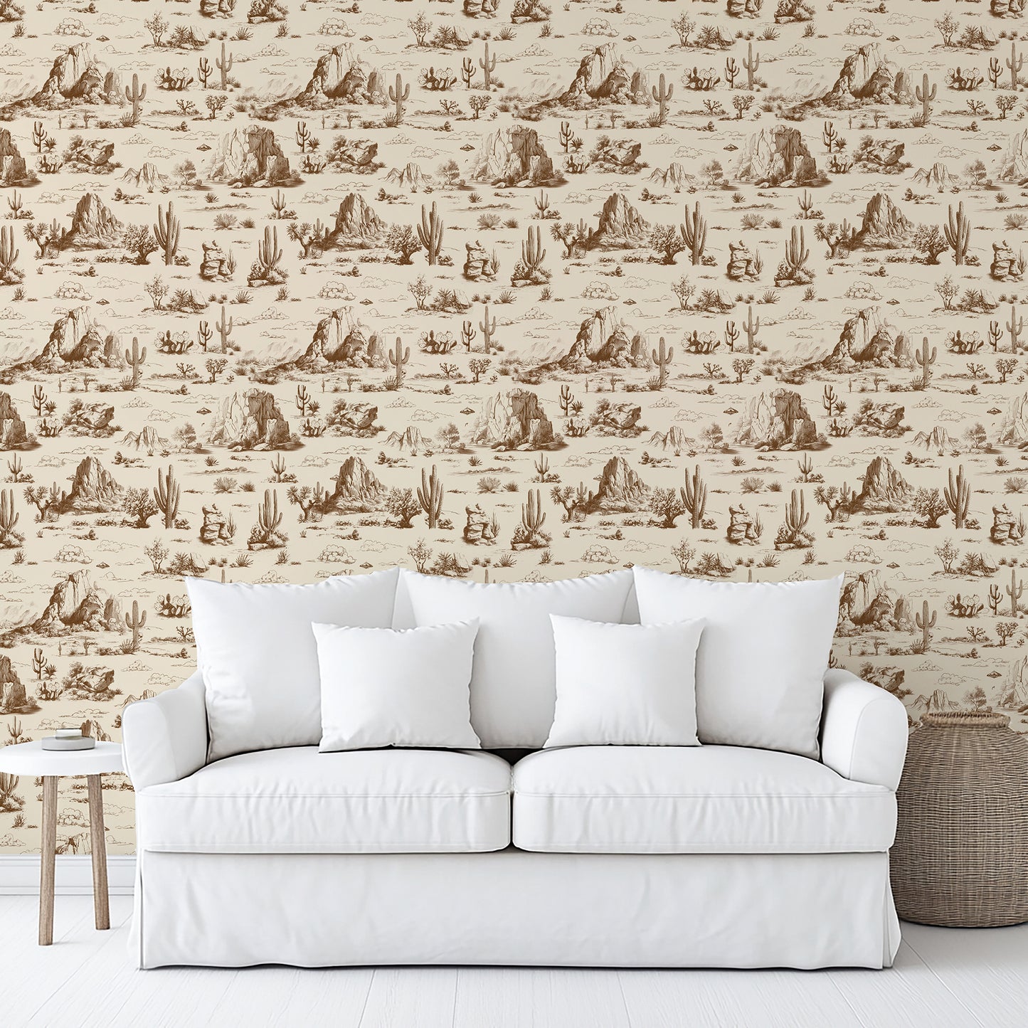 Veer Decor Area 51 Novelty Toile Brown Peel and Stick Wallpaper Landscape, Novelty, Patterns Transitional, Traditional, Novelty Brown  Wallpaper - 8335-AA2