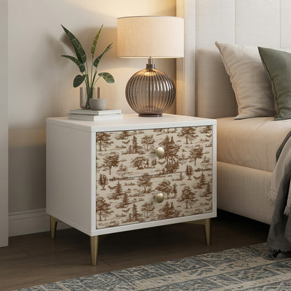 Veer Decor Mothman Novelty Toile Brown Peel and Stick Wallpaper Landscape, Novelty, Patterns Transitional, Traditional, Novelty Brown  Wallpaper - 8335-AC1