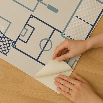 Veer Decor Sports Play Zone Blue Peel and Stick Wallpaper Children, Hobby, Sports Kids, Novelty Cream  Wallpaper - 8335-AG1