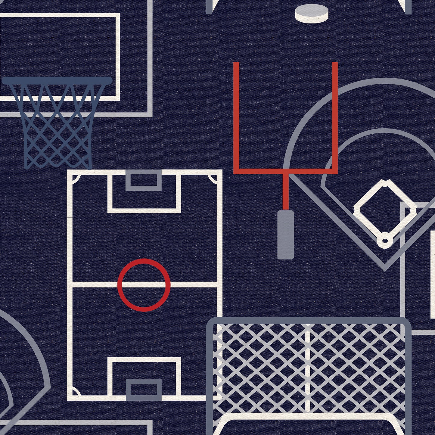 Veer Decor Sports Play Zone Navy Peel and Stick Wallpaper Children, Hobby, Sports Kids, Novelty Navy  Wallpaper - 8335-AG2