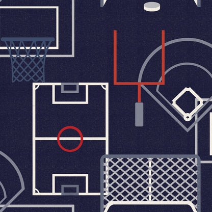 Veer Decor Sports Play Zone Navy Peel and Stick Wallpaper Children, Hobby, Sports Kids, Novelty Navy  Wallpaper - 8335-AG2