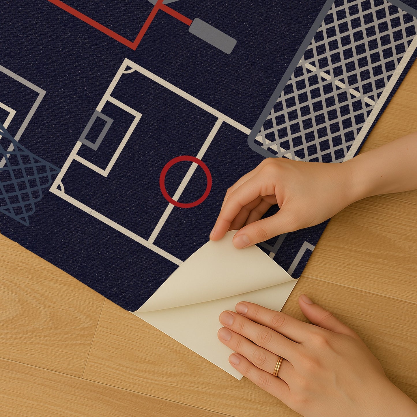 Veer Decor Sports Play Zone Navy Peel and Stick Wallpaper Children, Hobby, Sports Kids, Novelty Navy  Wallpaper - 8335-AG2