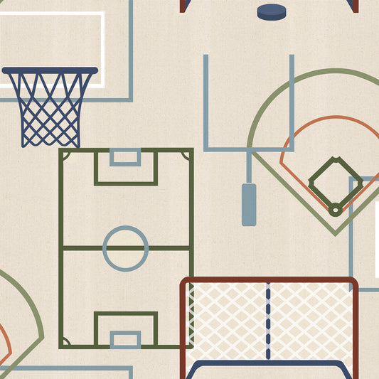 Veer Decor Sports Play Zone Multi Peel and Stick Wallpaper Children, Hobby, Sports Kids, Novelty Multi  Wallpaper - 8335-AG3