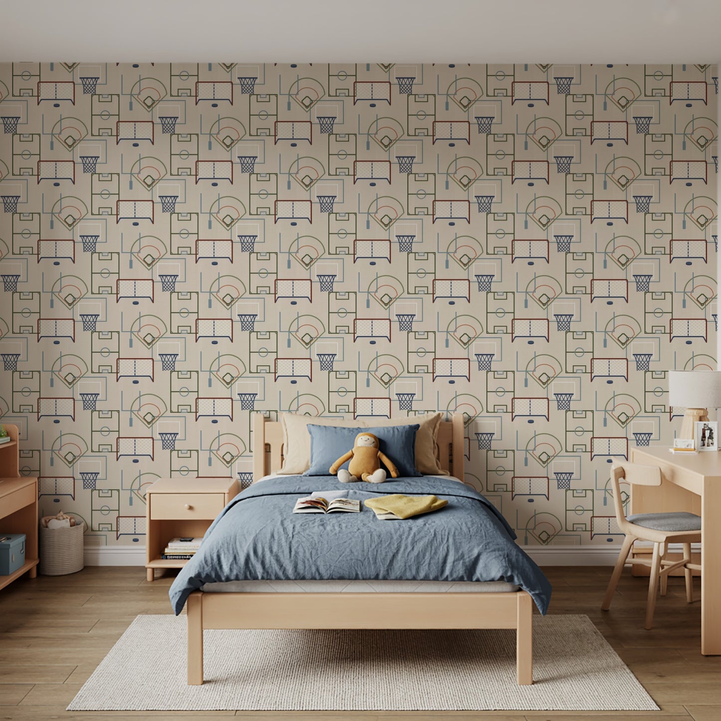 Veer Decor Sports Play Zone Multi Peel and Stick Wallpaper Children, Hobby, Sports Kids, Novelty Multi  Wallpaper - 8335-AG3