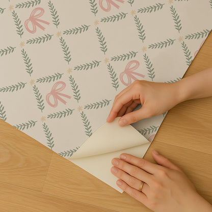 Veer Decor Heirloom Bow Trellis Multi Peel and Stick Wallpaper Children, Patterns Kids, Novelty Multi  Wallpaper - 8335-AH1