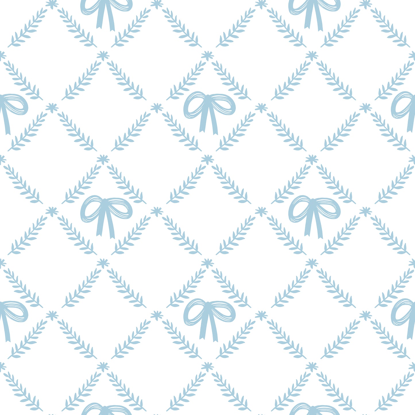 Veer Decor Heirloom Bow Trellis Blue Peel and Stick Wallpaper Children, Patterns Kids, Novelty Blue  Wallpaper - 8335-AH2