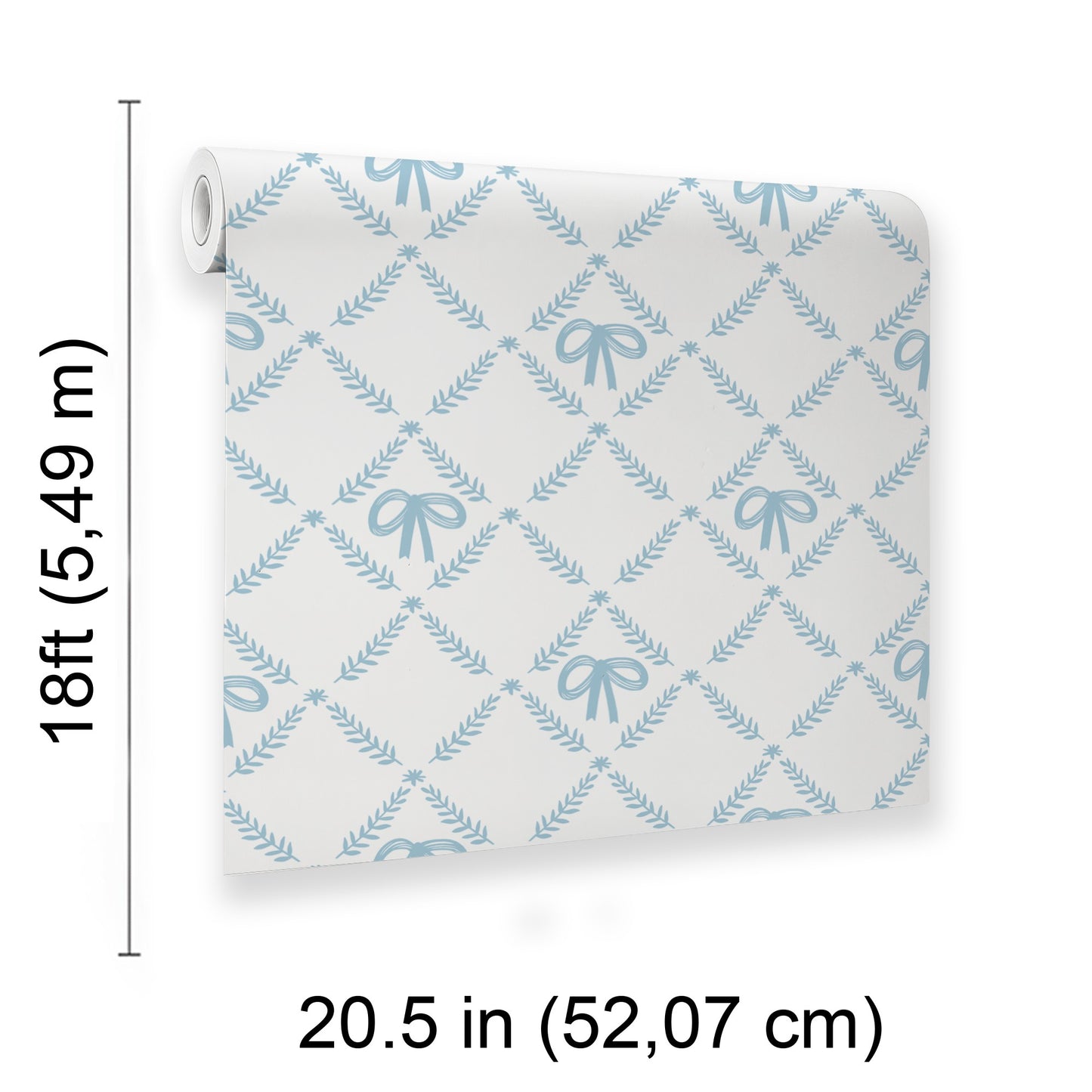 Veer Decor Heirloom Bow Trellis Blue Peel and Stick Wallpaper Children, Patterns Kids, Novelty Blue  Wallpaper - 8335-AH2