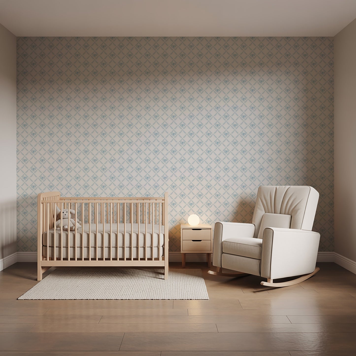 Veer Decor Heirloom Bow Trellis Blue Peel and Stick Wallpaper Children, Patterns Kids, Novelty Blue  Wallpaper - 8335-AH2