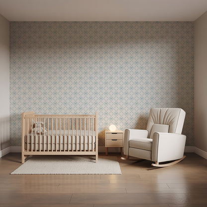 Veer Decor Heirloom Bow Trellis Blue Peel and Stick Wallpaper Children, Patterns Kids, Novelty Blue  Wallpaper - 8335-AH2