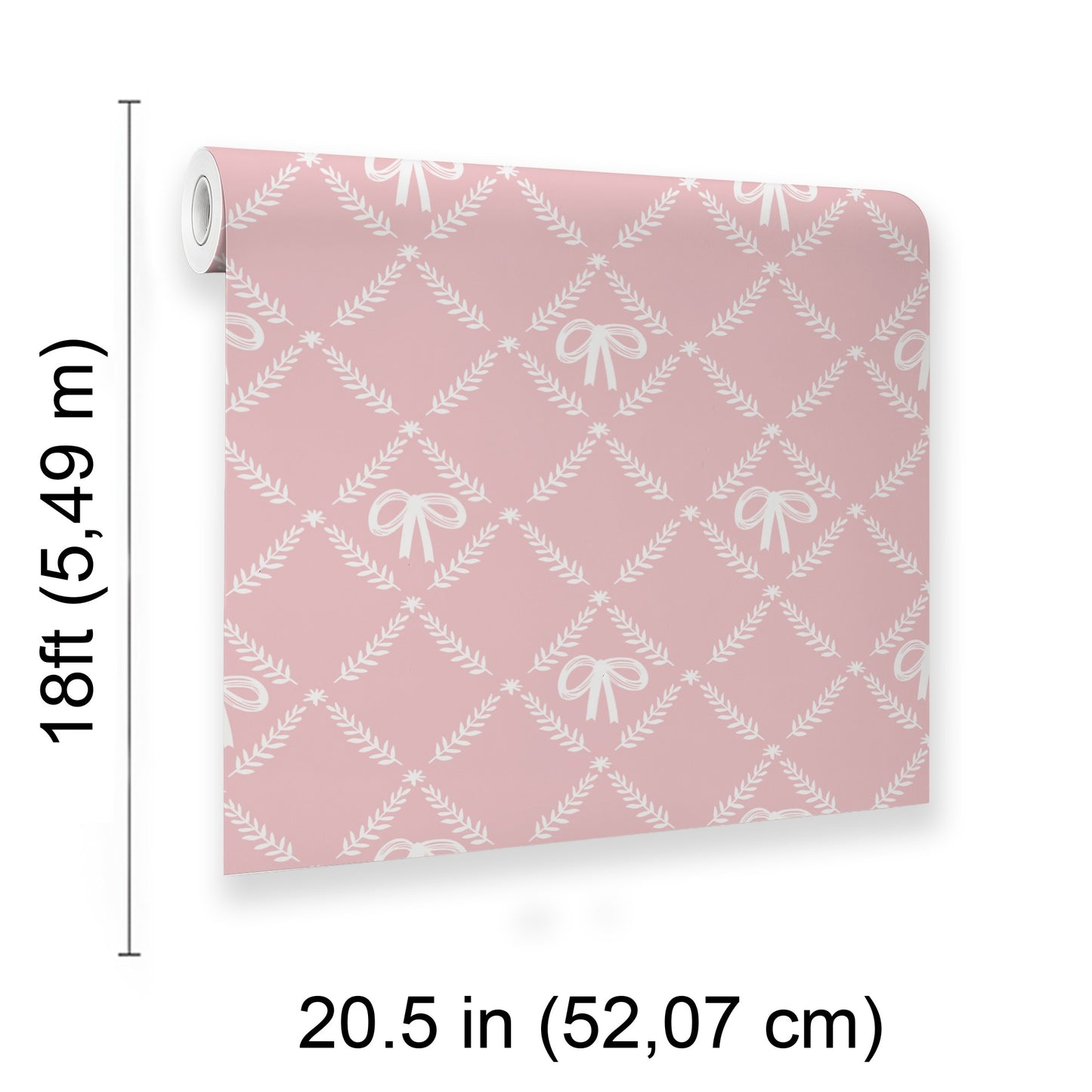 Veer Decor Heirloom Bow Trellis Pink Peel and Stick Wallpaper Children, Patterns Kids, Novelty Pink  Wallpaper - 8335-AH3