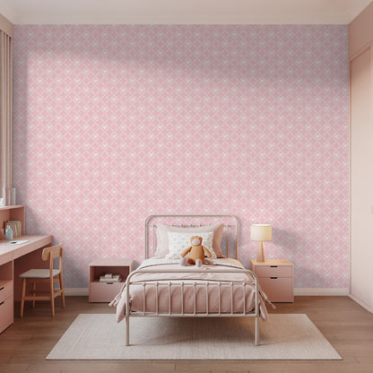 Veer Decor Heirloom Bow Trellis Pink Peel and Stick Wallpaper Children, Patterns Kids, Novelty Pink  Wallpaper - 8335-AH3
