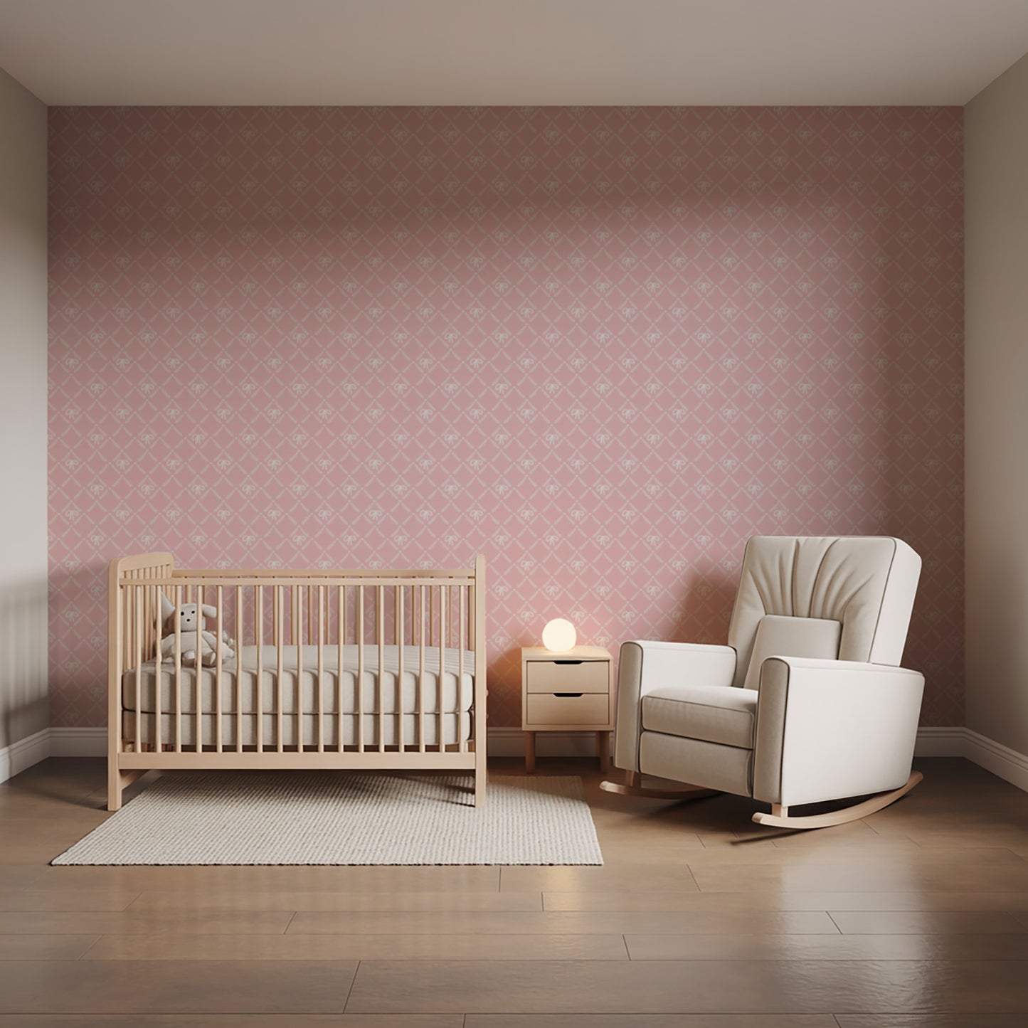 Veer Decor Heirloom Bow Trellis Pink Peel and Stick Wallpaper Children, Patterns Kids, Novelty Pink  Wallpaper - 8335-AH3