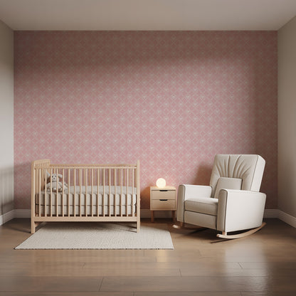 Veer Decor Heirloom Bow Trellis Pink Peel and Stick Wallpaper Children, Patterns Kids, Novelty Pink  Wallpaper - 8335-AH3