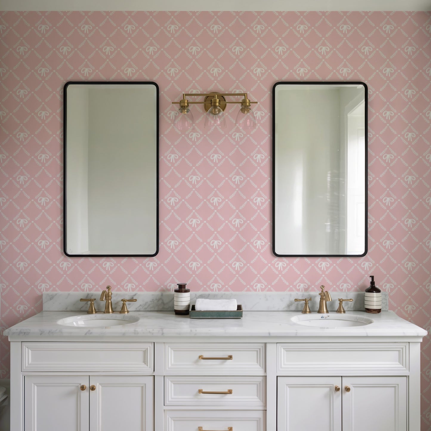 Veer Decor Heirloom Bow Trellis Pink Peel and Stick Wallpaper Children, Patterns Kids, Novelty Pink  Wallpaper - 8335-AH3