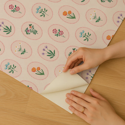 Veer Decor Heirloom Floral Medallions Blush Peel and Stick Wallpaper Floral Kids, Novelty Blush  Wallpaper - 8335-AI1