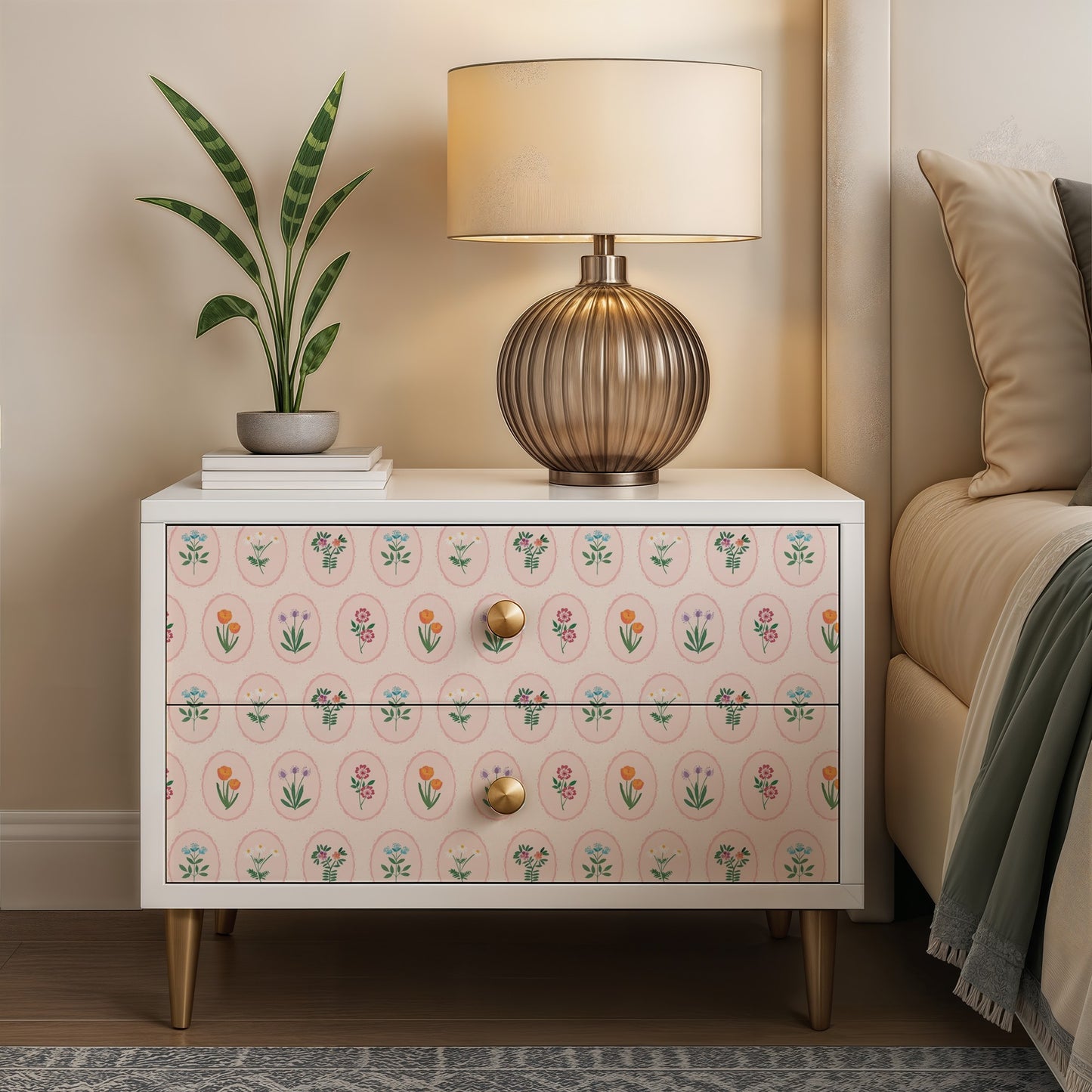 Veer Decor Heirloom Floral Medallions Blush Peel and Stick Wallpaper Floral Kids, Novelty Blush  Wallpaper - 8335-AI1