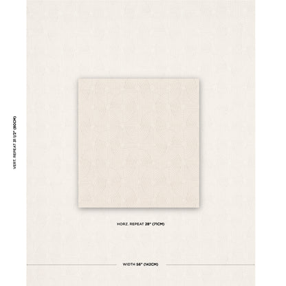 Cream textured wallpaper with subtle circular swirl pattern; sample square on larger sheet for wall decor.