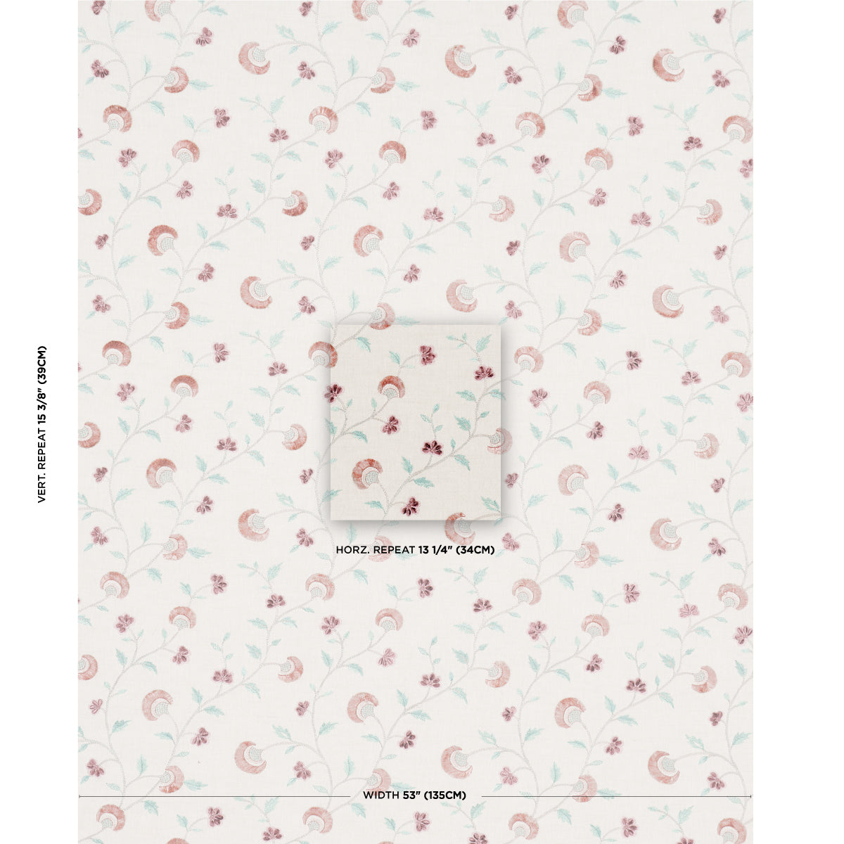 SCHUMACHER  LE MAX IYLA EMBROIDERY WOVEN WOVEN ROSE , NATURAL   - 83660