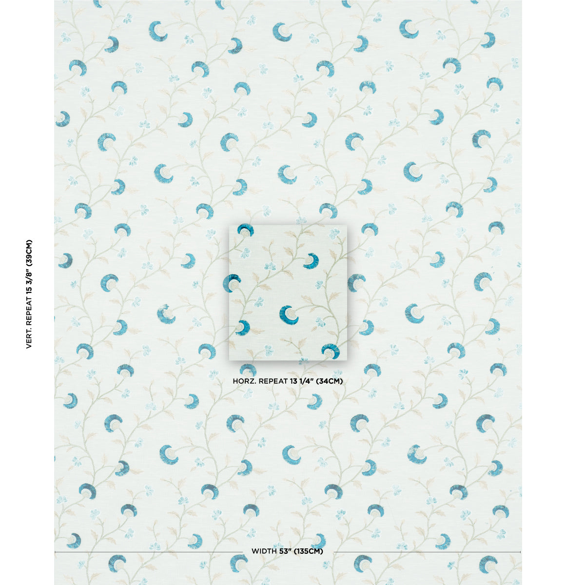 SCHUMACHER  LE MAX IYLA EMBROIDERY WOVEN WOVEN MINERAL , TEAL   - 83661