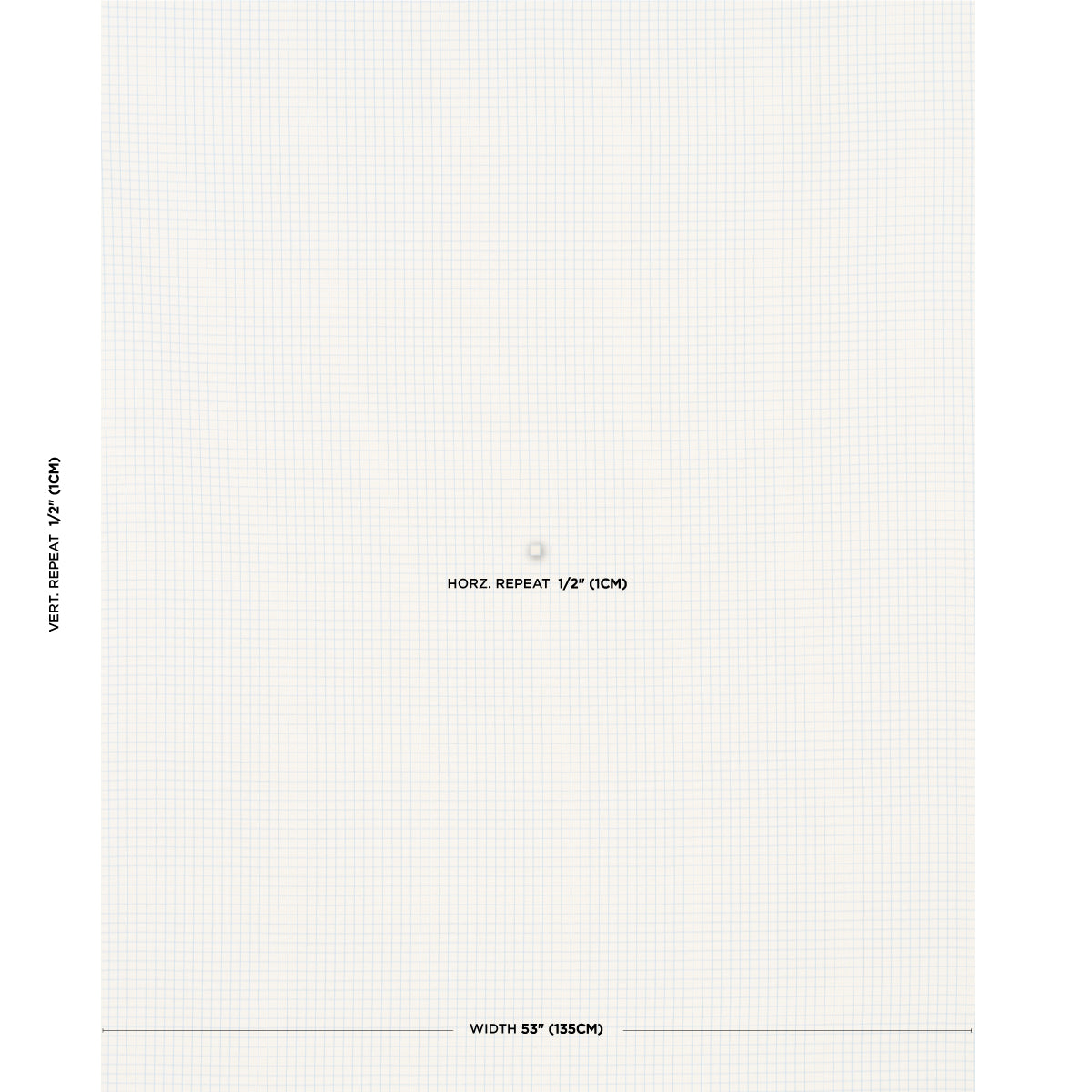 Cream grid wallpaper swatch; pale gray graph lines; center reads horizontal repeat, side reads vertical.