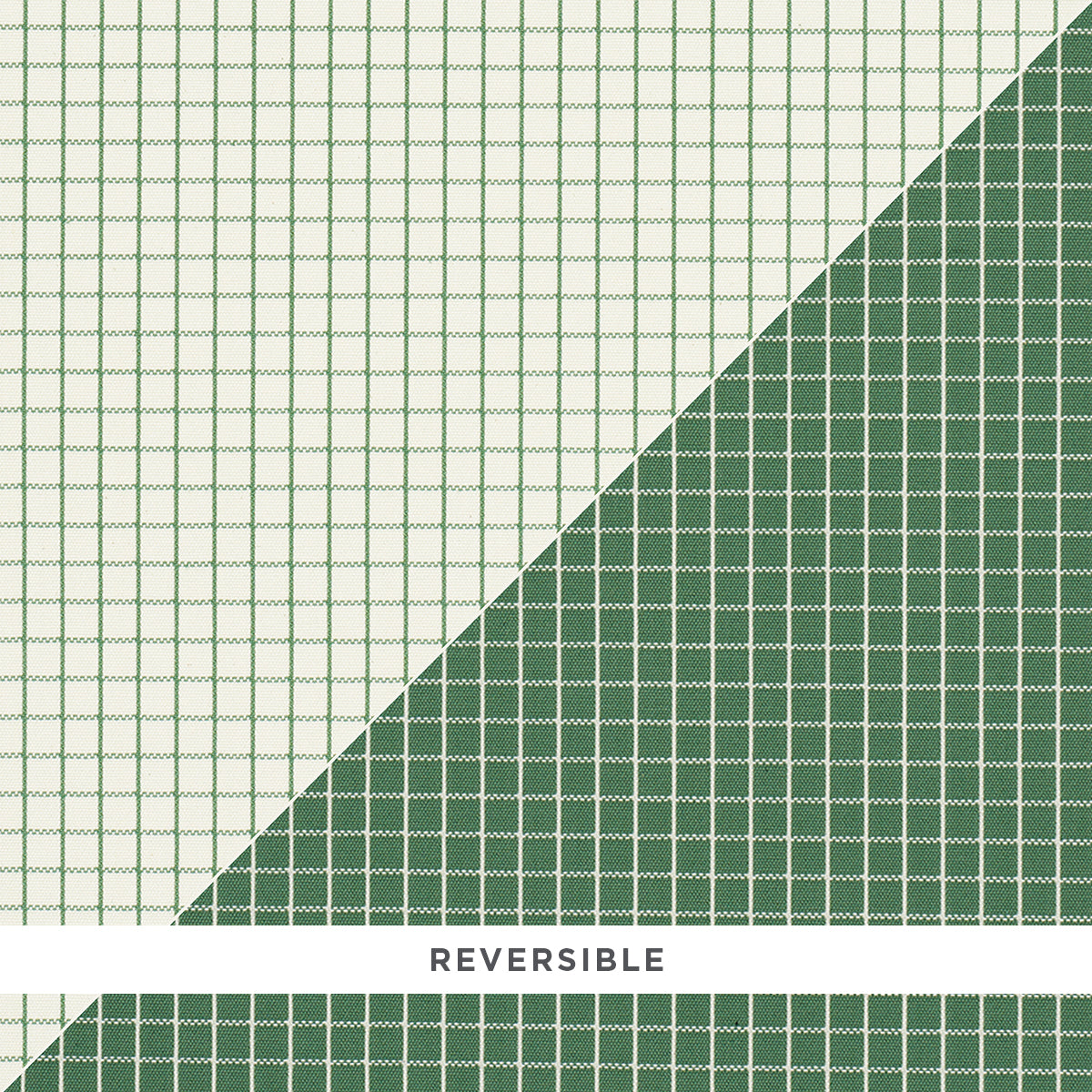 SCHUMACHER FABRIC  MARK D. SIKES GEORGIE REVERSIBLE CHECK   EMERALD   - 83693