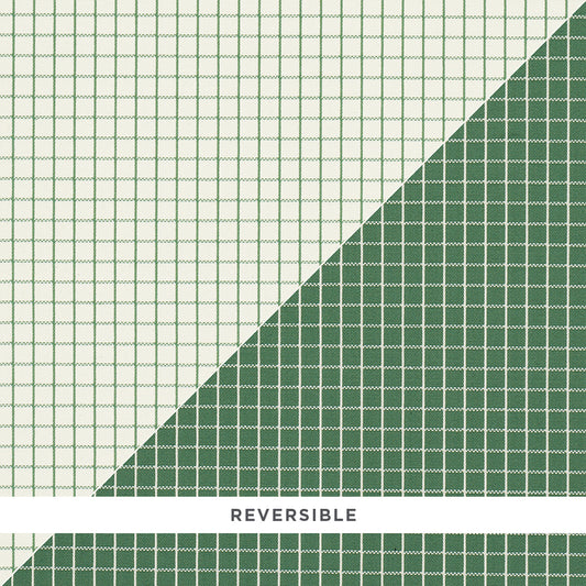 SCHUMACHER FABRIC  MARK D. SIKES GEORGIE REVERSIBLE CHECK   EMERALD   - 83693