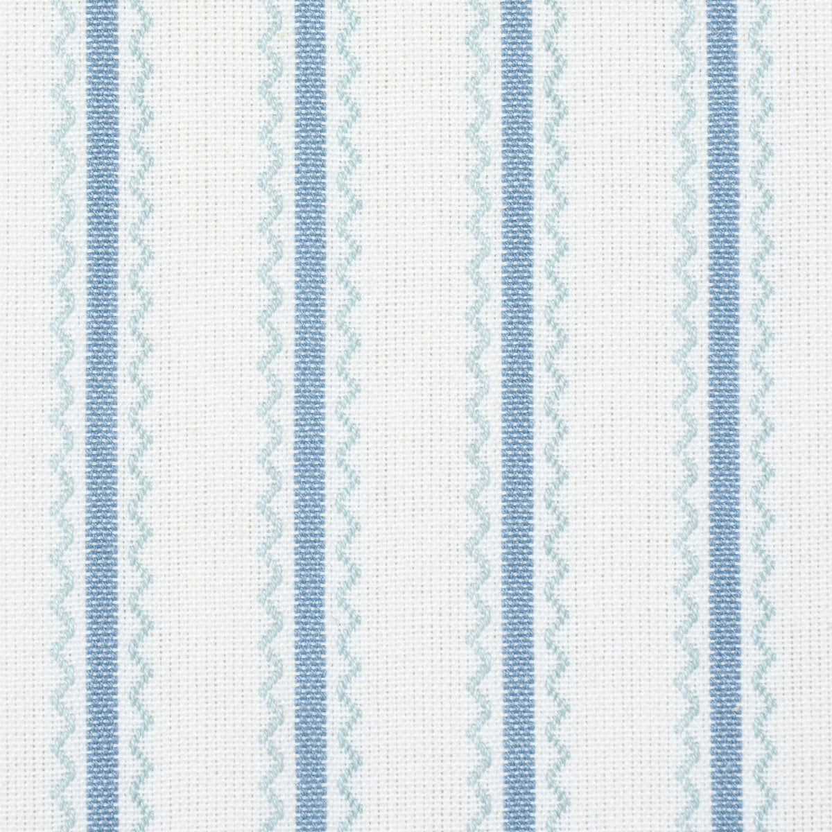 SCHUMACHER FABRIC  MARK D. SIKES BIRDIE TICKING STRIPE   CHINA BLUE   - 83701