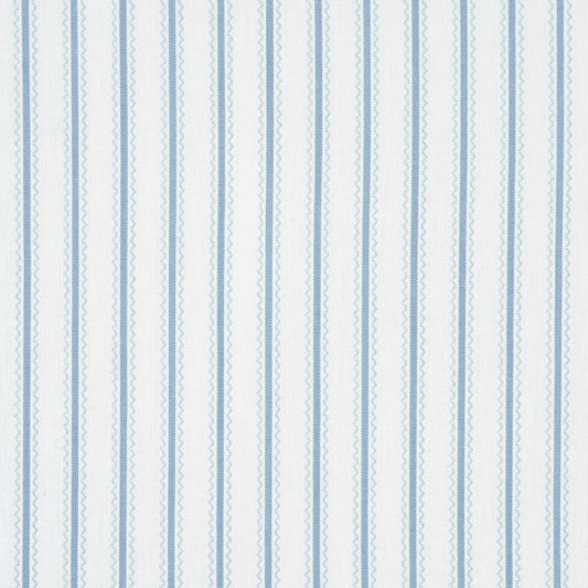 SCHUMACHER FABRIC  MARK D. SIKES BIRDIE TICKING STRIPE   CHINA BLUE   - 83701
