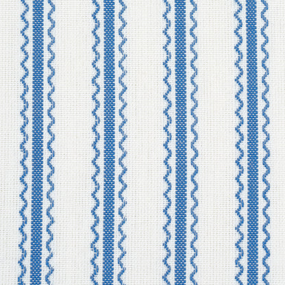SCHUMACHER FABRIC  MARK D. SIKES BIRDIE TICKING STRIPE   INDIGO   - 83702