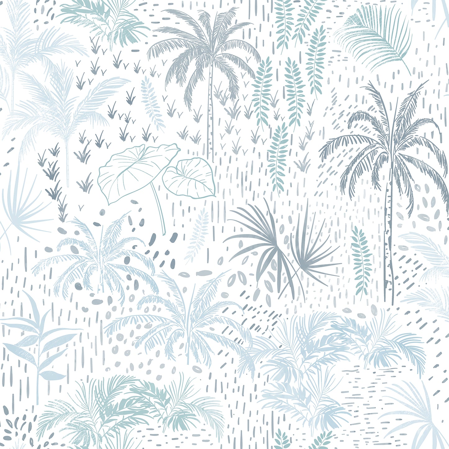 VEER DECOR Etched Tropic Blue Peel and Stick Wallpaper Tropical Transitional Soft, Blue  Wallpaper - 8375-AA1
