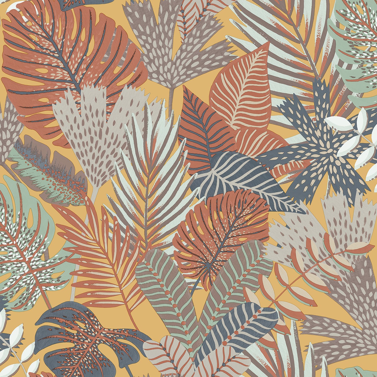 VEER DECOR Jungle Canopy Gold Peel & Stick Wallpaper Tropical Transitional Gold  Wallpaper - 8375-AC2