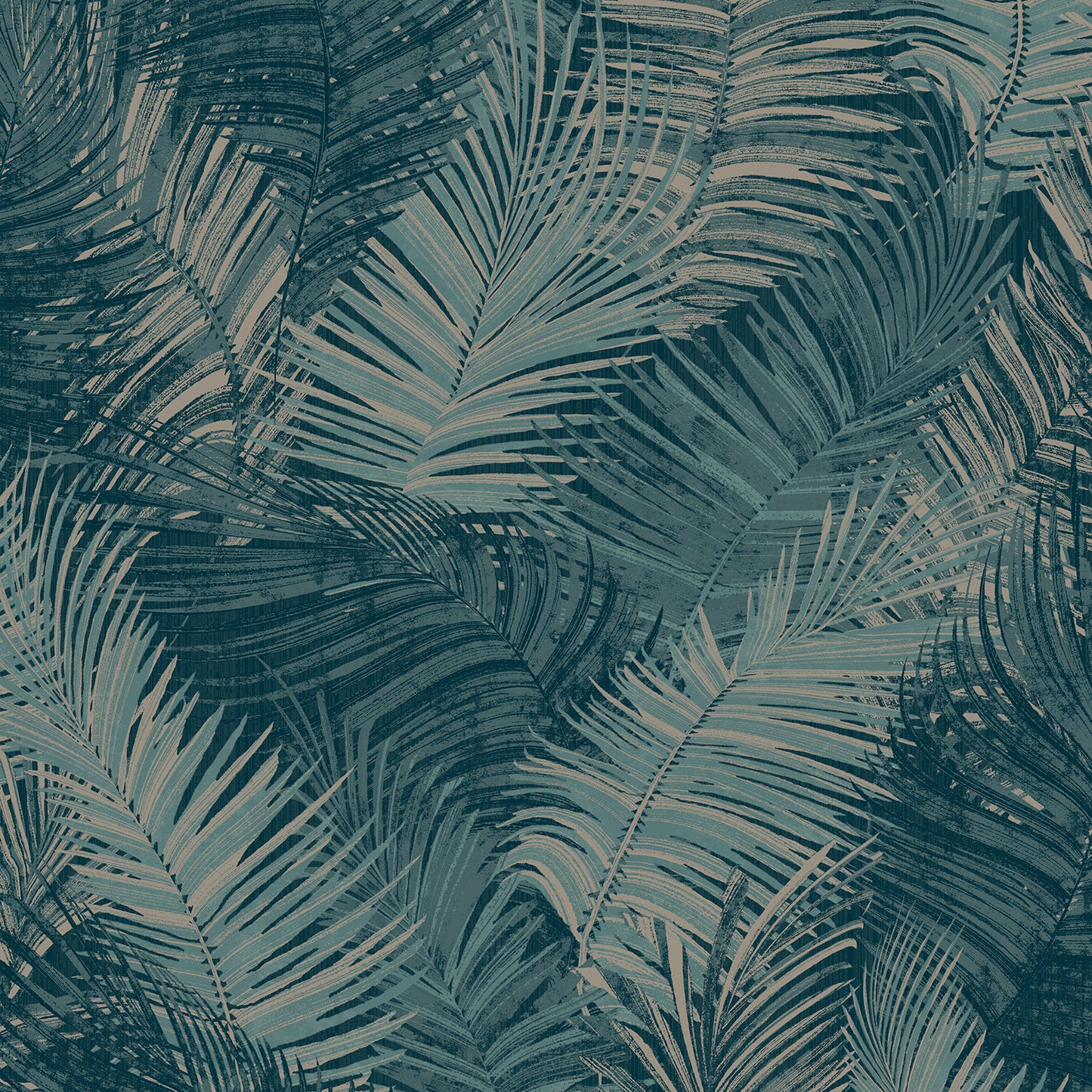 VEER DECOR Palm Haven Blue Peel & Stick Wallpaper Tropical Transitional Blue  Wallpaper - 8375-AE1