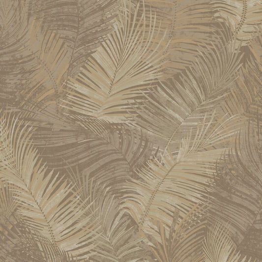 VEER DECOR Palm Haven Beige Peel & Stick Wallpaper Tropical Transitional Beige,  Brown  Wallpaper - 8375-AE4
