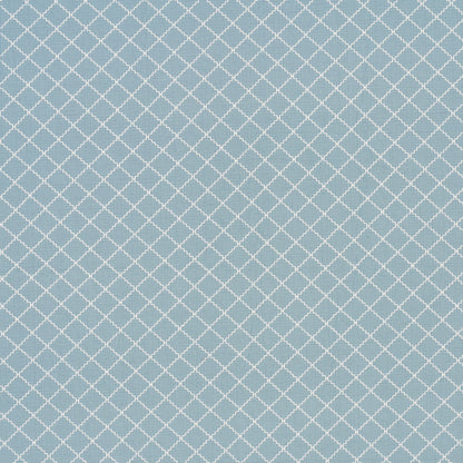 Light blue fabric with a white diamond lattice pattern, subtle texture, ideal for upholstery, curtains, or throws.