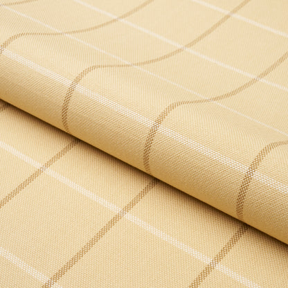 SCHUMACHER FABRIC  MARK D. SIKES FRANNIE WINDOWPANE   CAMEL   - 83780