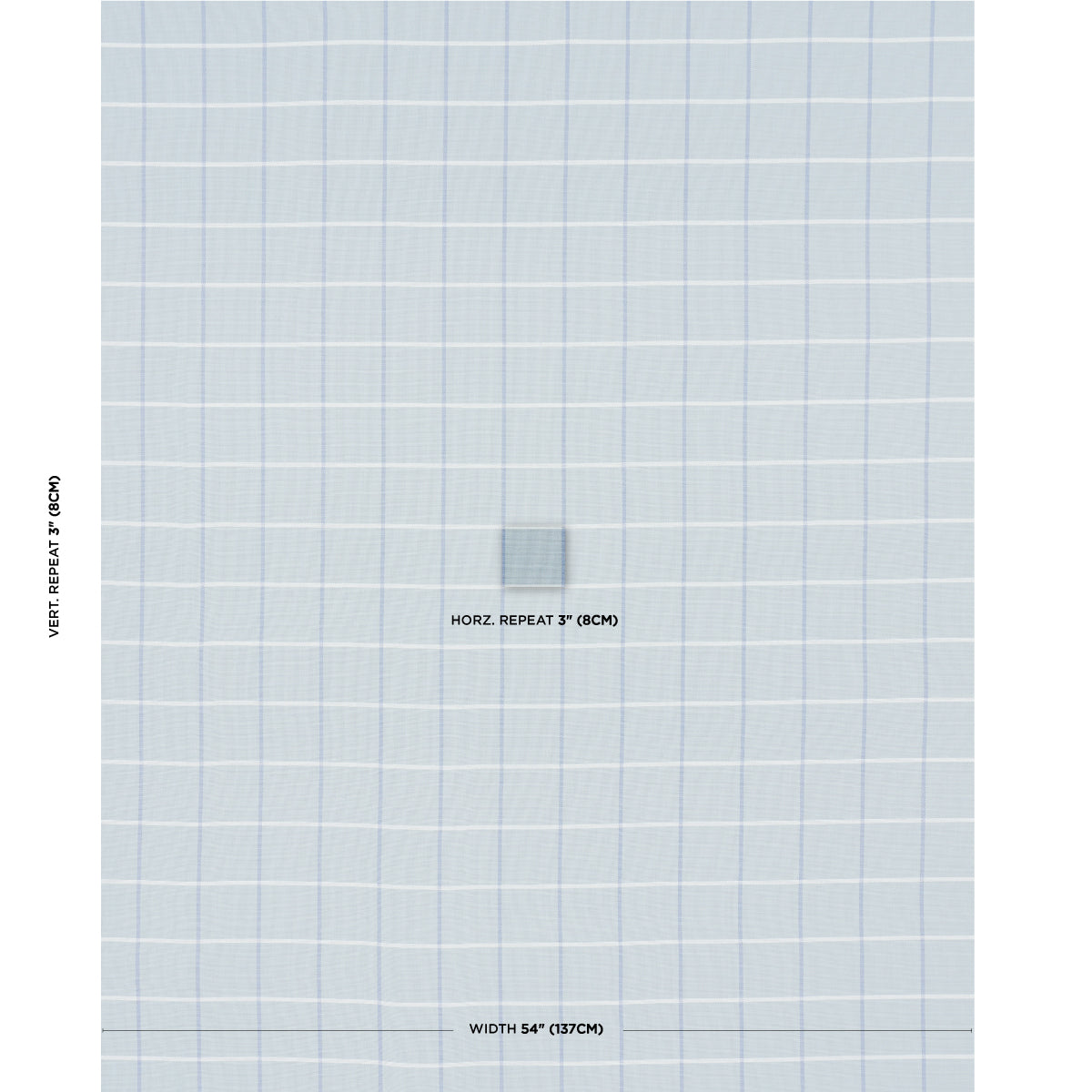 SCHUMACHER FABRIC  MARK D. SIKES FRANNIE WINDOWPANE   CHINA BLUE   - 83782