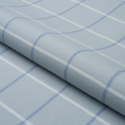 SCHUMACHER FABRIC  MARK D. SIKES FRANNIE WINDOWPANE   CHINA BLUE   - 83782
